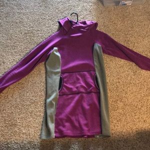 Melanzana micro grid hoodie dress